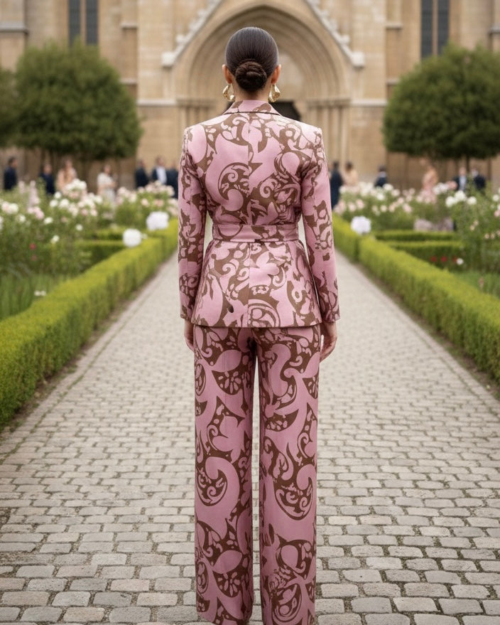 Traje Sevilla rosa/chocolate