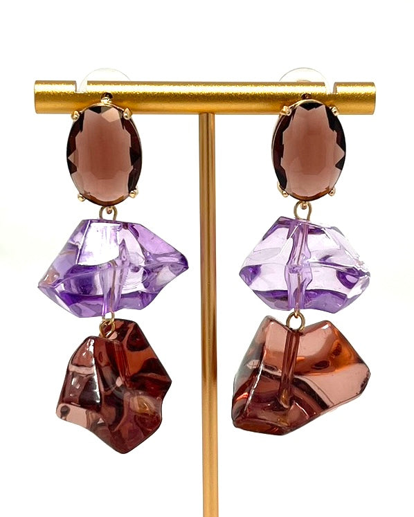 Pendientes Tessa lavanda/burdeos