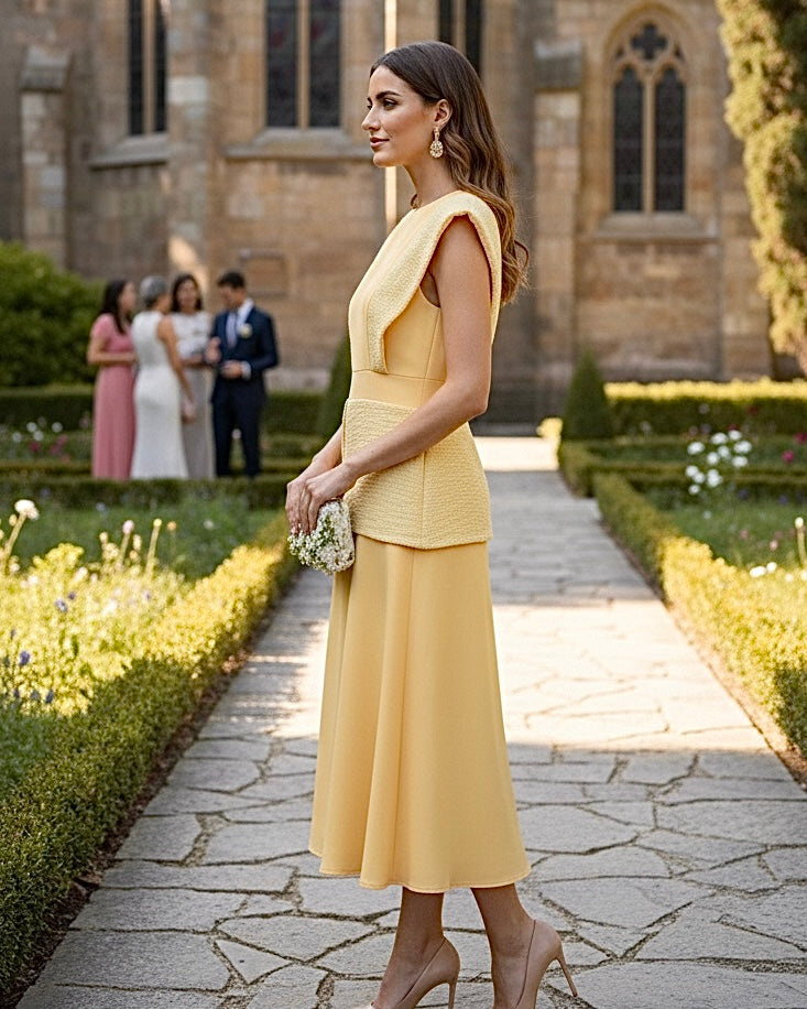 Vestido Carlota amarillo pastel