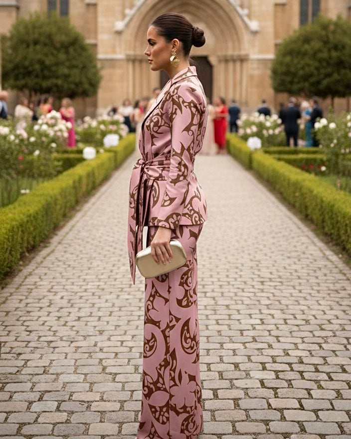 Traje Sevilla rosa/chocolate