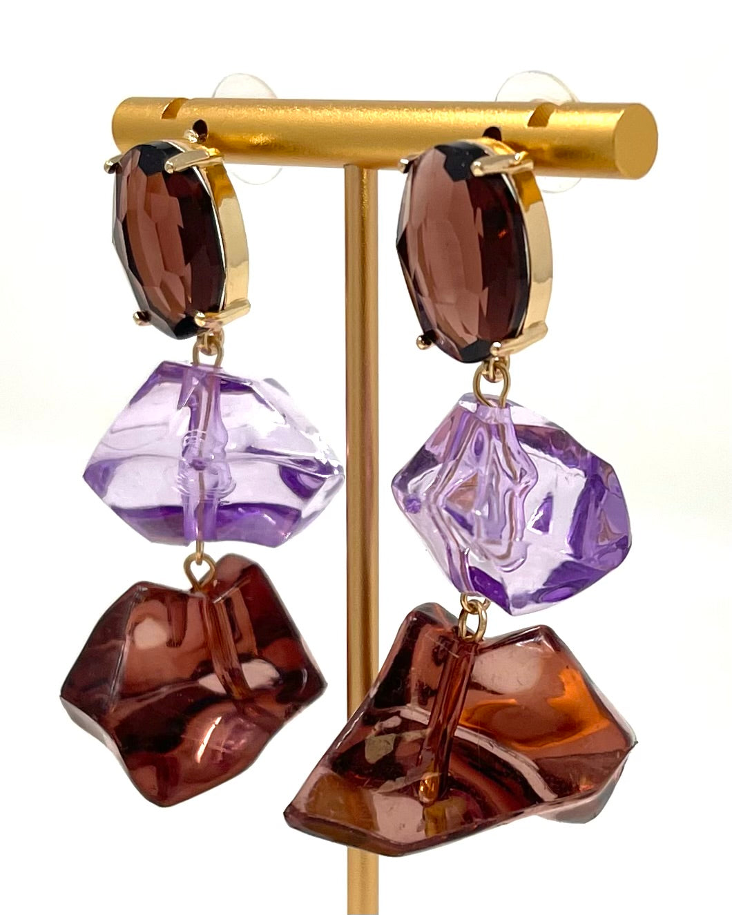 Pendientes Tessa lavanda/burdeos