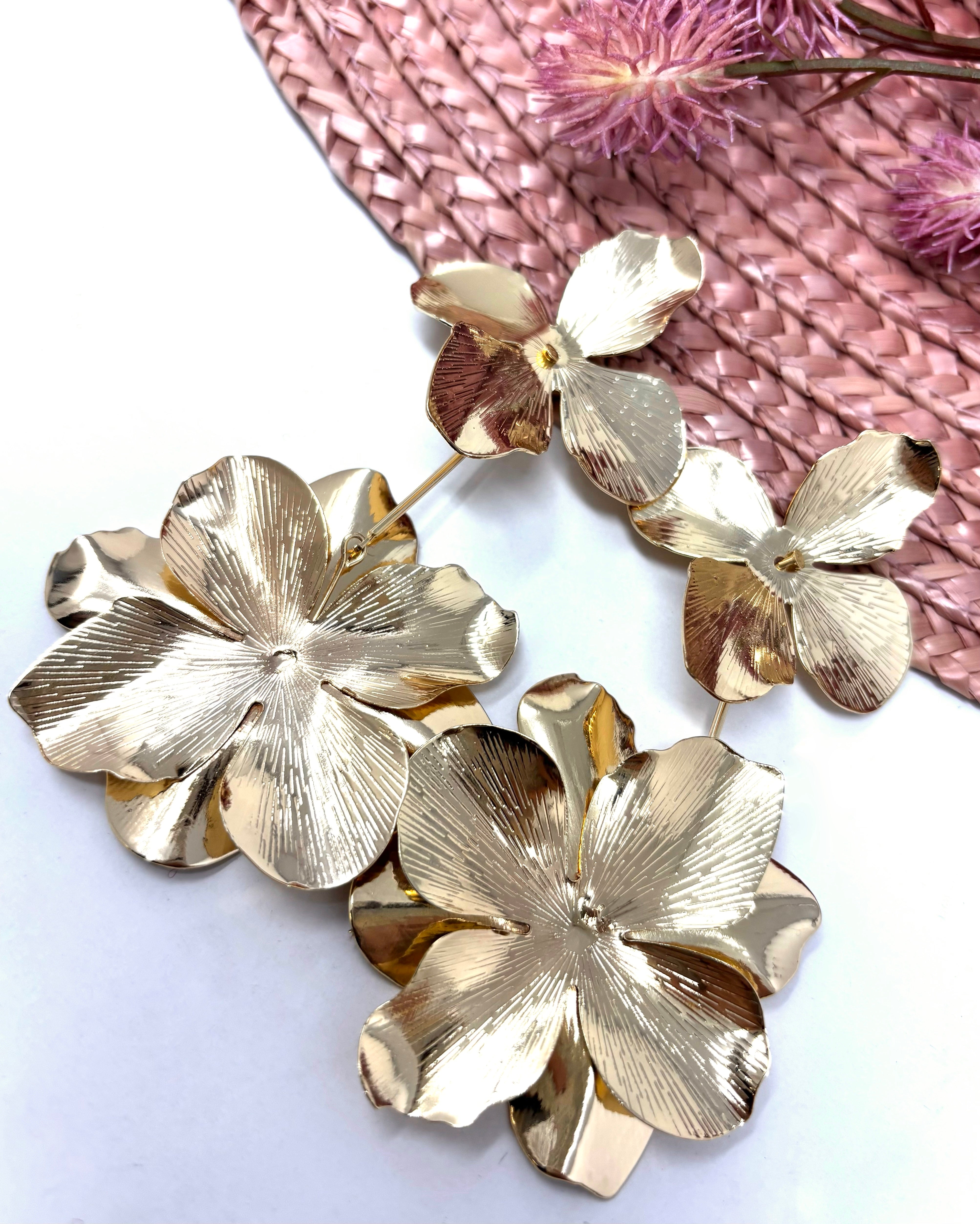 Pendientes Flora oro